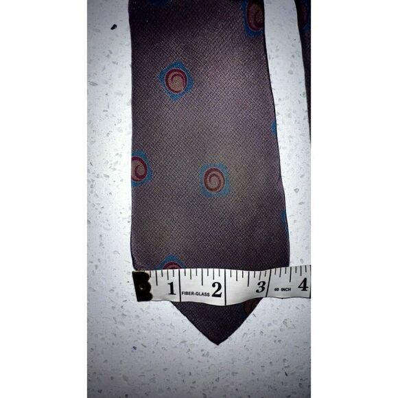 Vintage YSL Yves Saint Laurent Tie  Purple Pattern 100% Silk Men's USA MADE - Picture 12 of 12